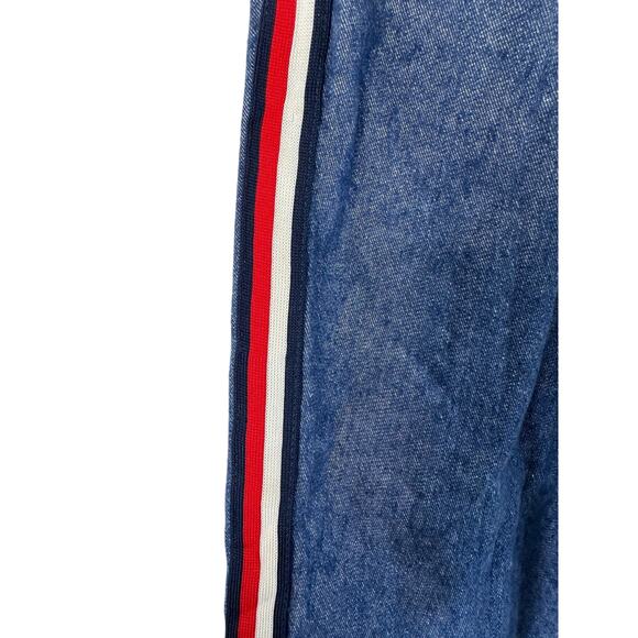 Old Navy Blue Denim Linen Blend Mid-Rise Side-Stripe Ankle Dress Pants Size 12 - Picture 9 of 16